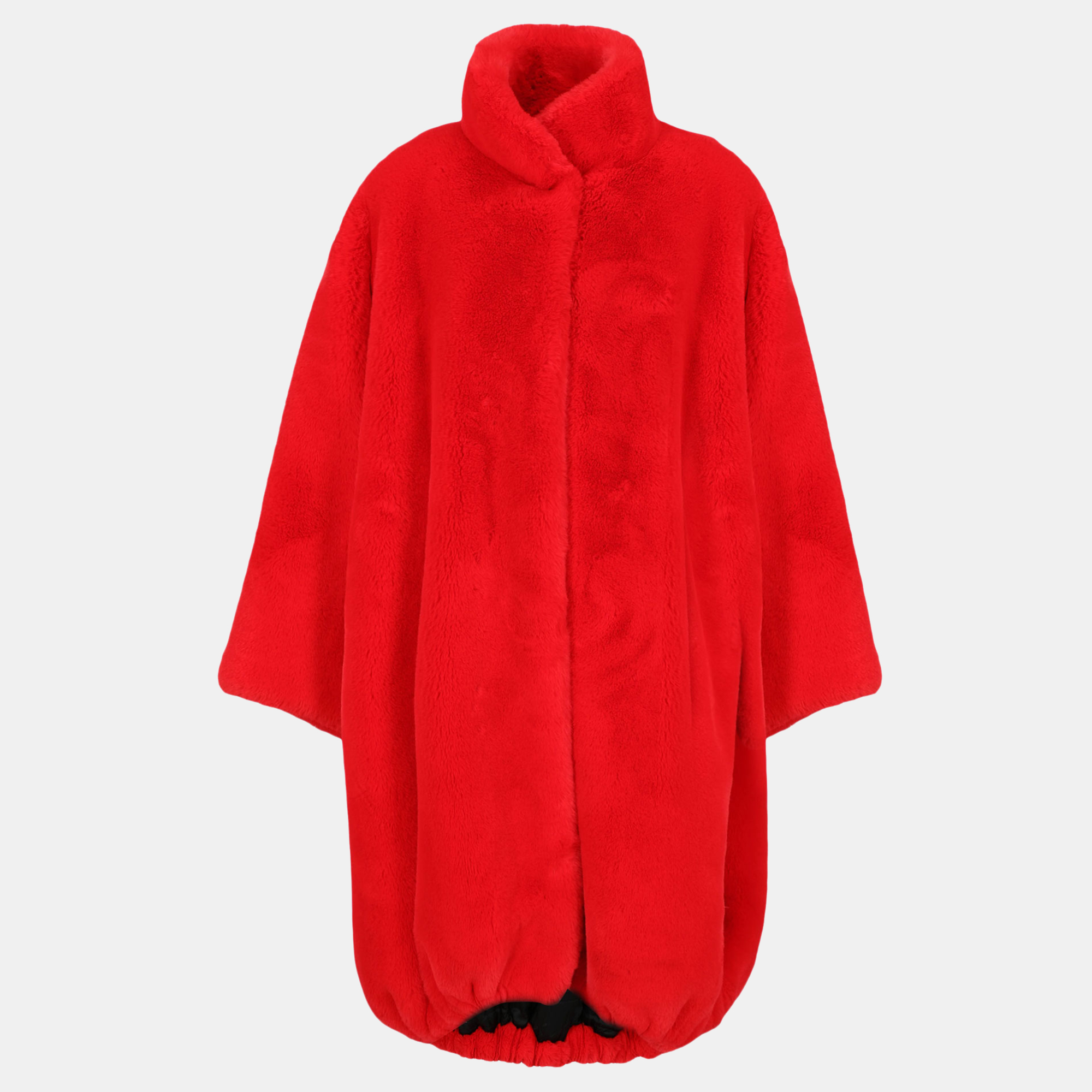 Balenciaga  Women's Synthetic Fibers Faux Fur Coat - Red - L
