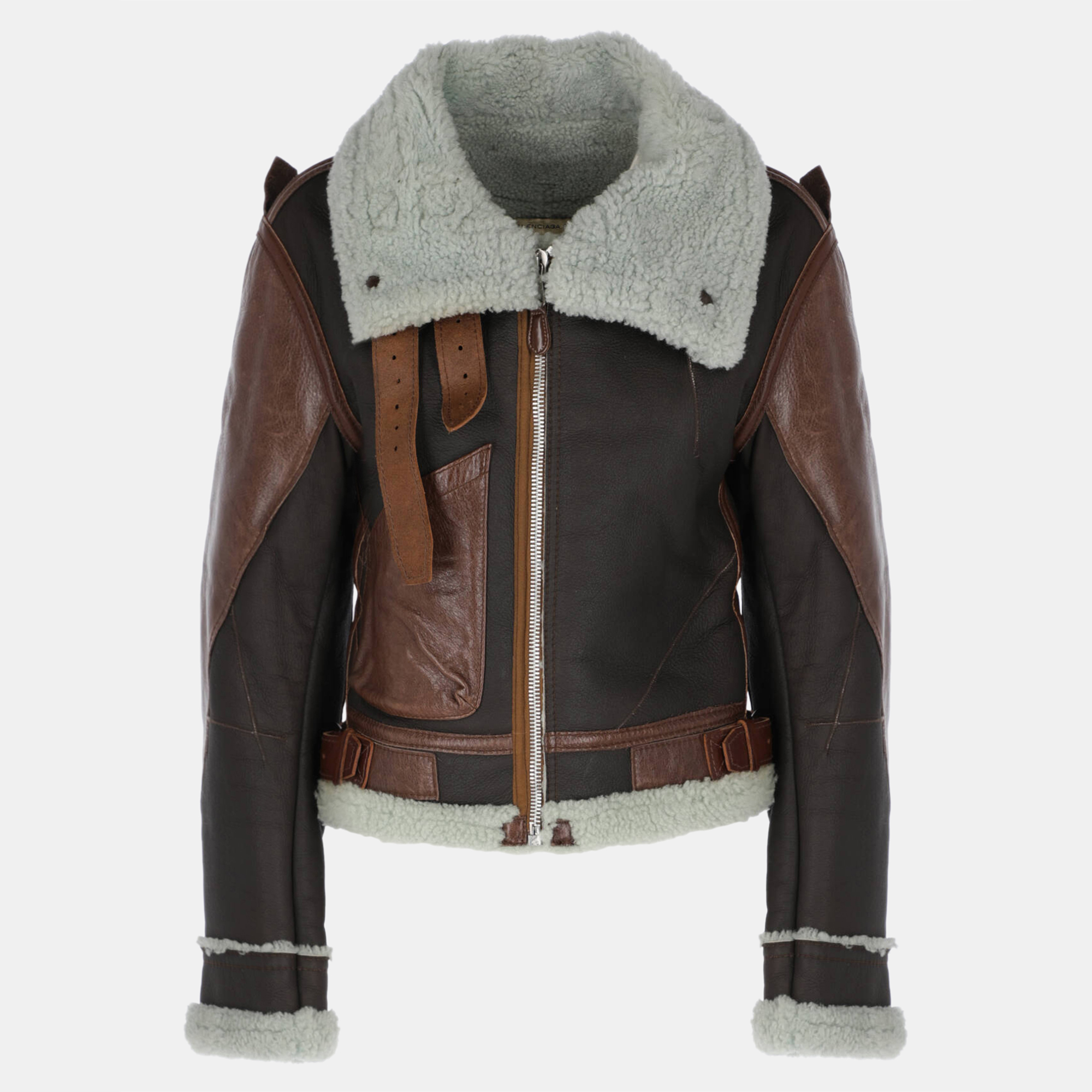 Balenciaga  Women's Leather Duffle Coat - Brown - M