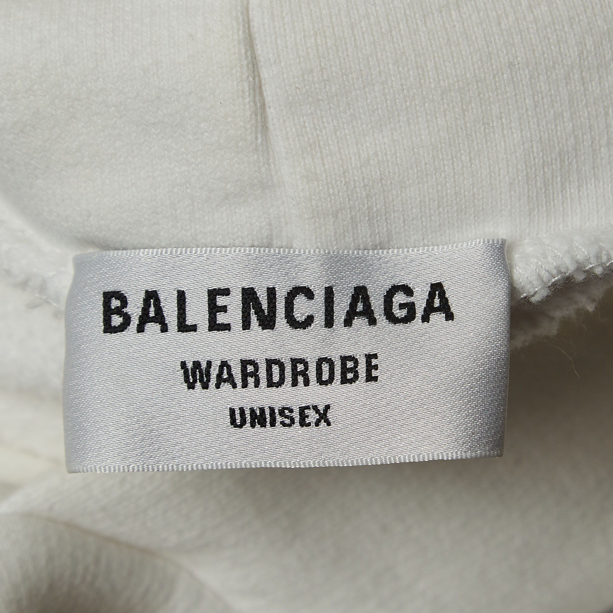 Balenciaga White Venzia Print Cotton Oversize Hooded Sweatshirt XS