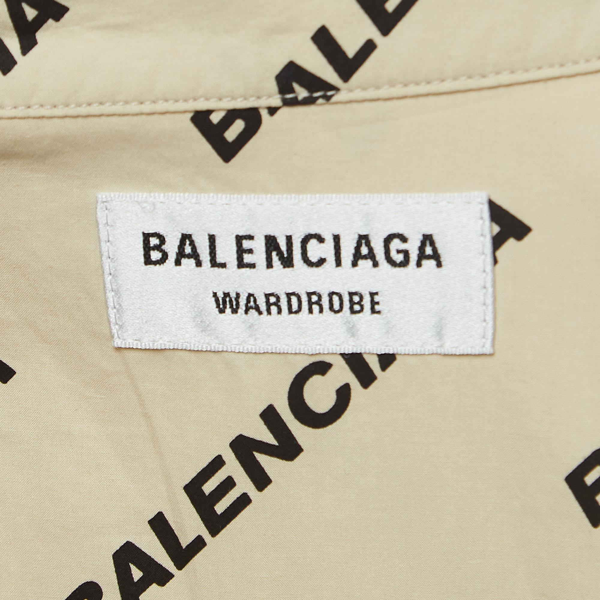 Balenciaga Beige Cotton Printed Midi Dress S
