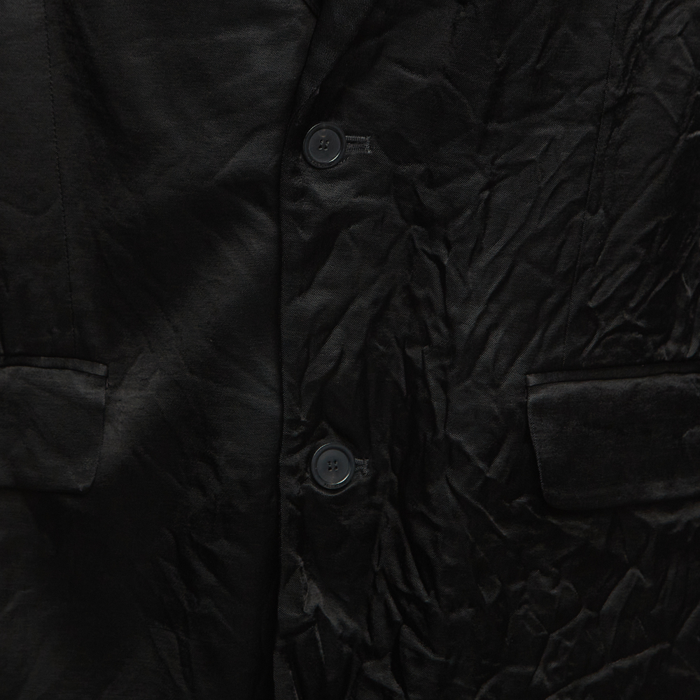 Balenciaga Black Washed Crepe Logo Applique Suit S