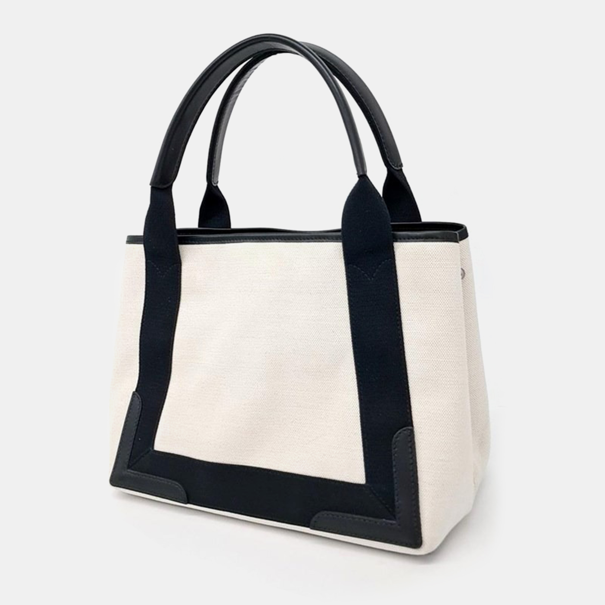 Balenciaga Cream Canvas Small Cabas Tote Bag