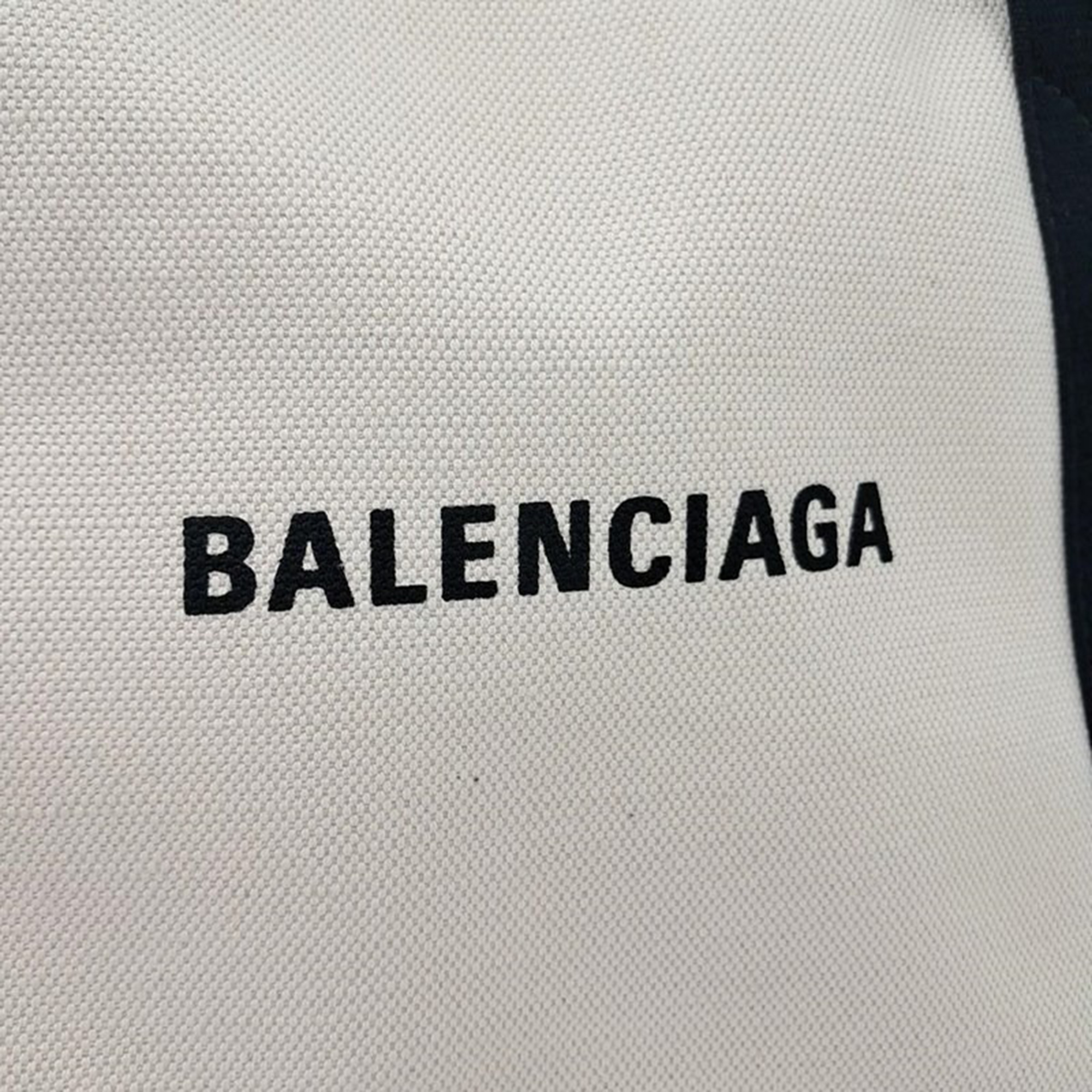 Balenciaga Cream Canvas Small Cabas Tote Bag