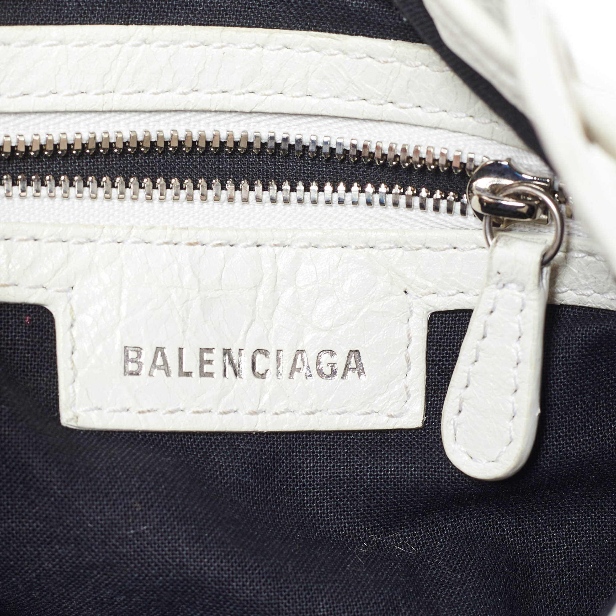 Balenciaga White Leather XS Le Cagole Bucket Bag