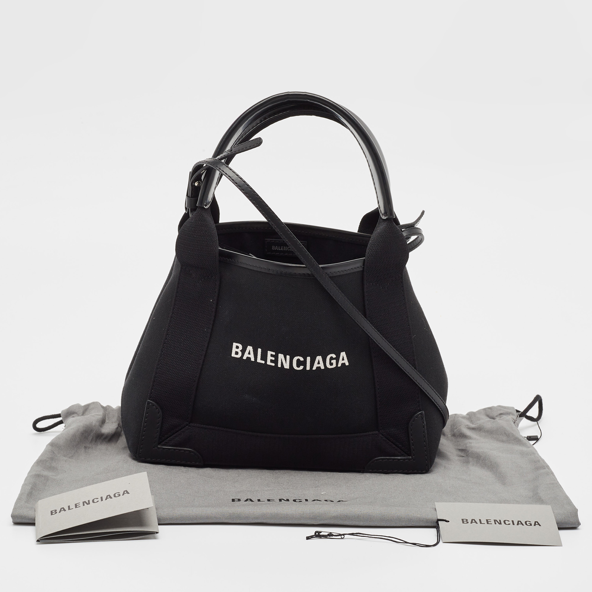 Balenciaga Black Canvas Leather XS Tote