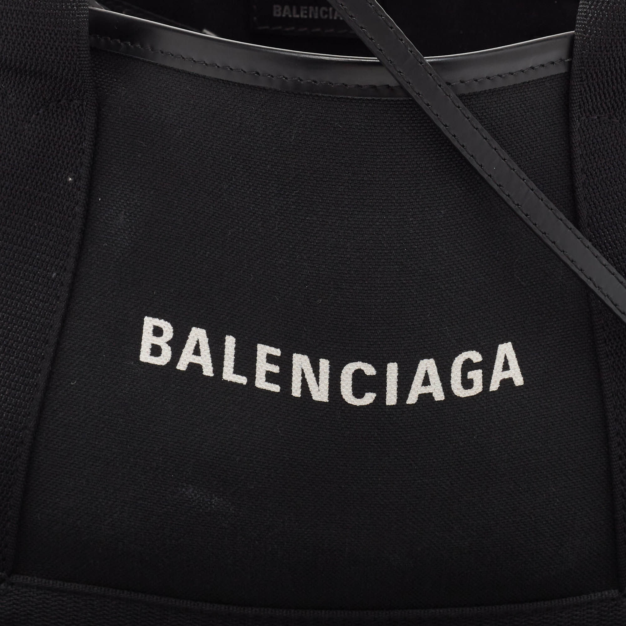 Balenciaga Black Canvas Leather XS Tote