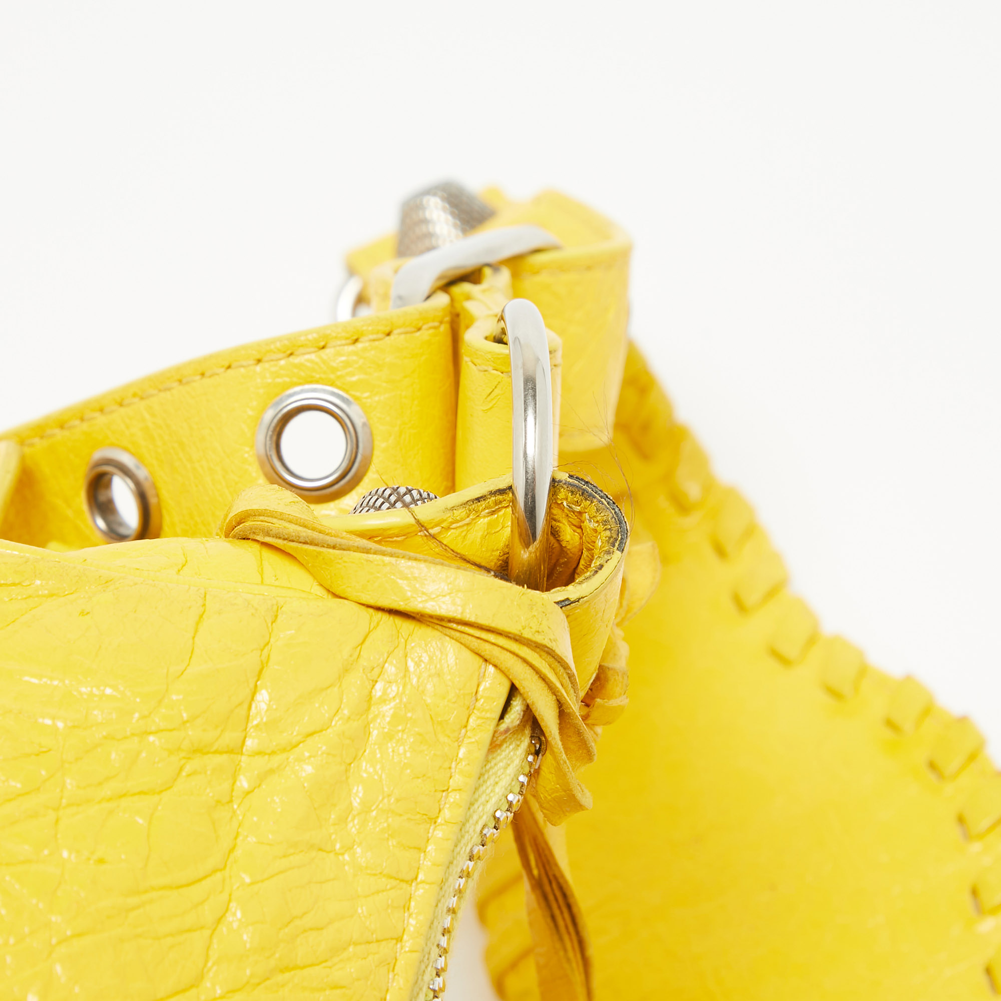 Balenciaga Mustard Leather XS Le Cagole Shoulder Bag