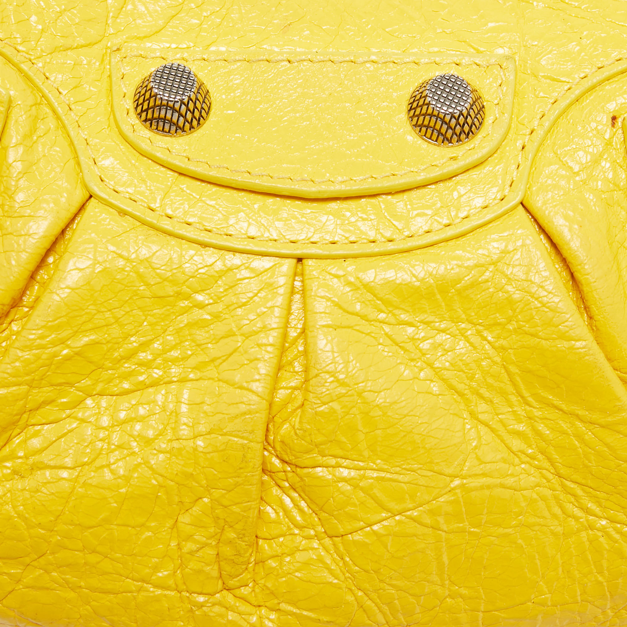 Balenciaga Mustard Leather XS Le Cagole Shoulder Bag