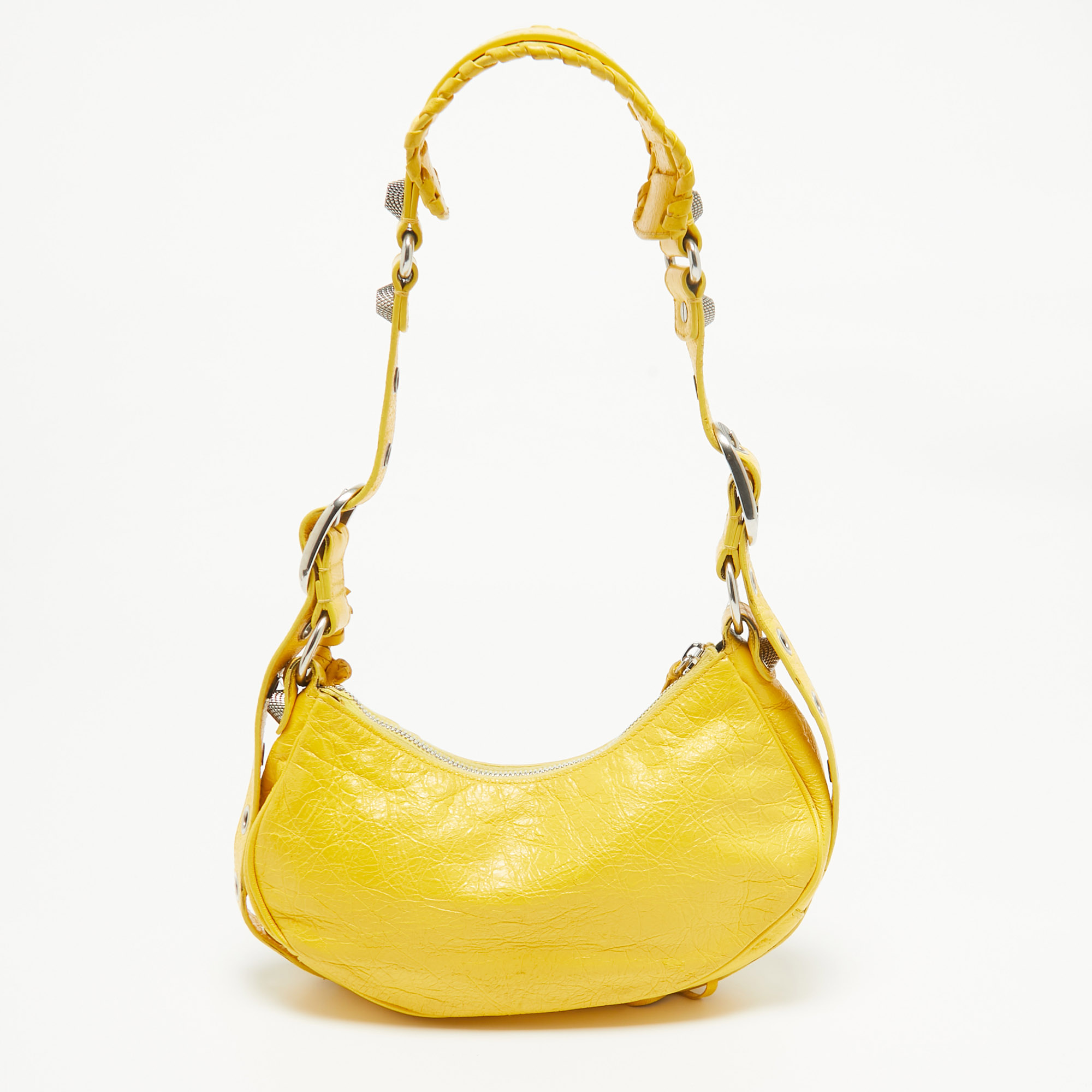 Balenciaga Mustard Leather XS Le Cagole Shoulder Bag