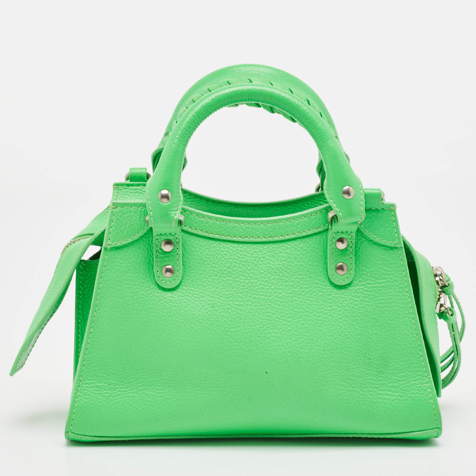 Balenciaga Neon Green Leather Mini Neo Classic Bag