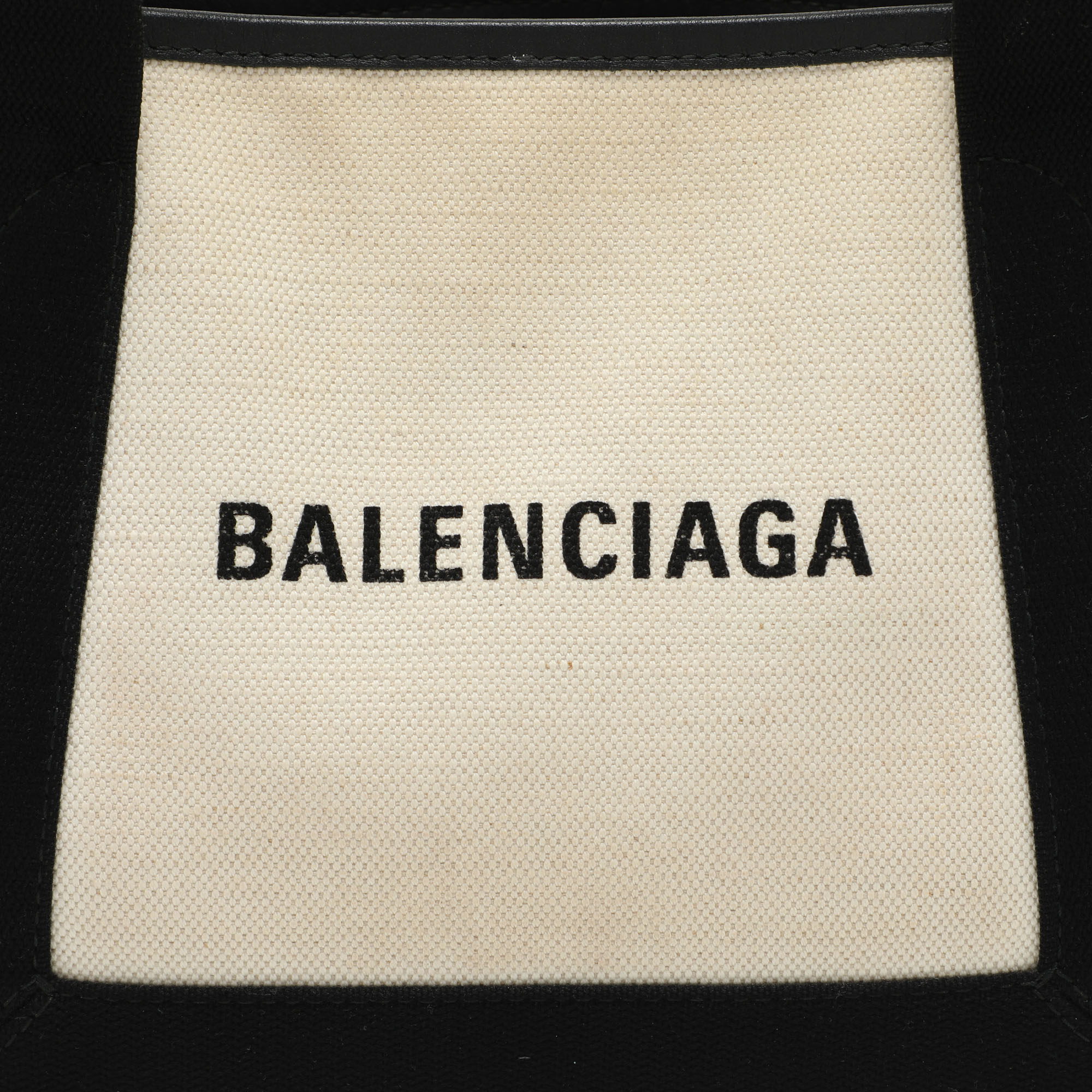 Balenciaga White/Black Canvas And Leather Cabas Tote