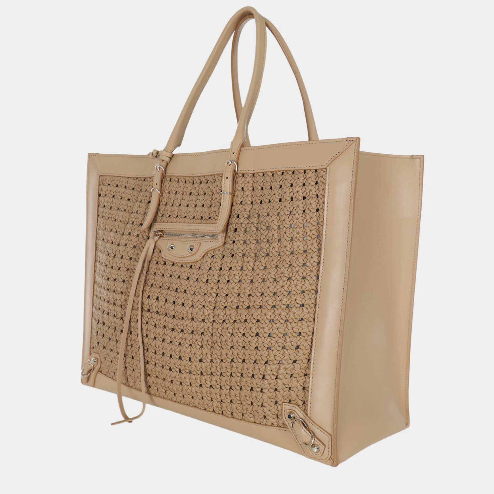 Balenciaga Papier A4 Leather Crochet Tote Bag