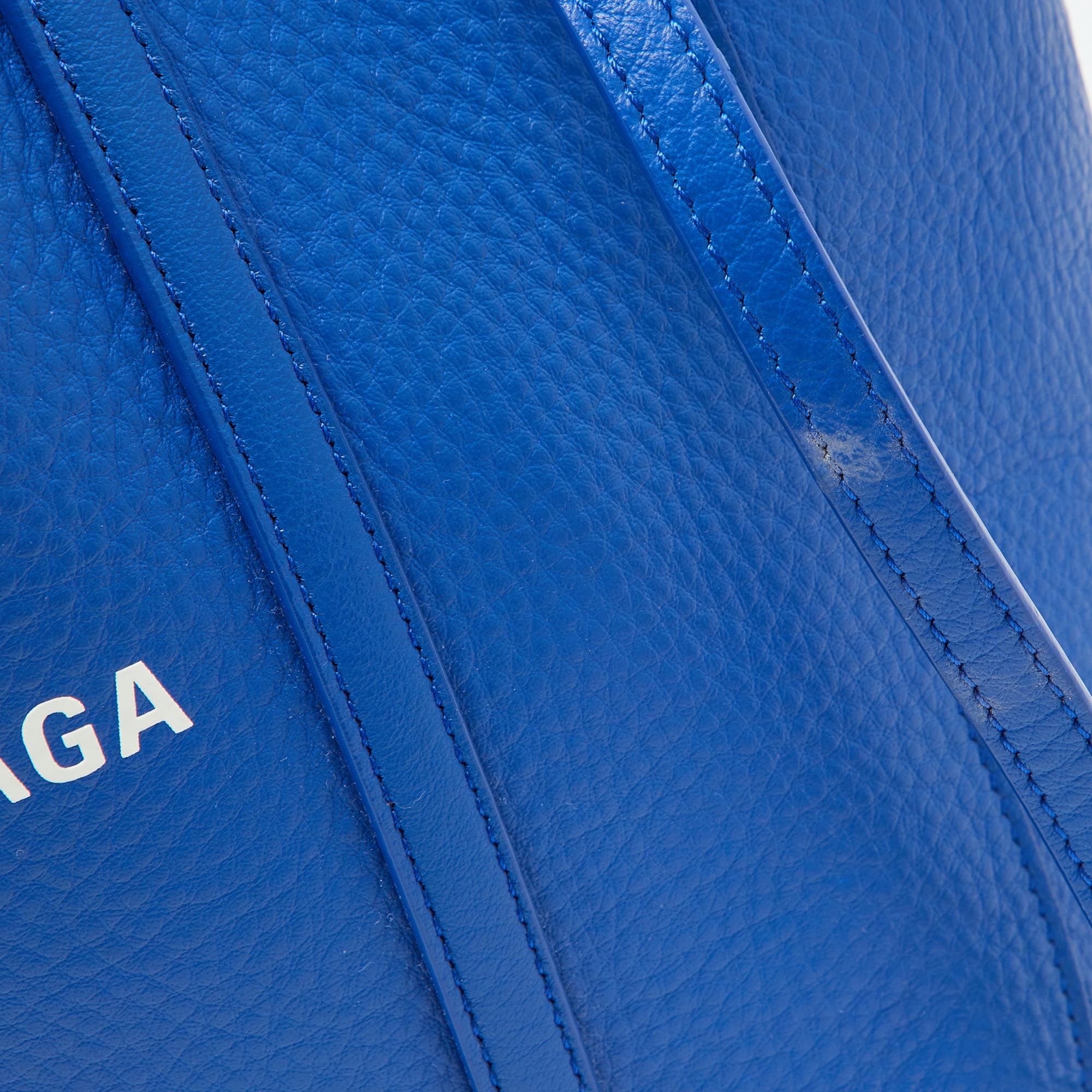 Balenciaga Blue Leather Bazar Shopper Tote