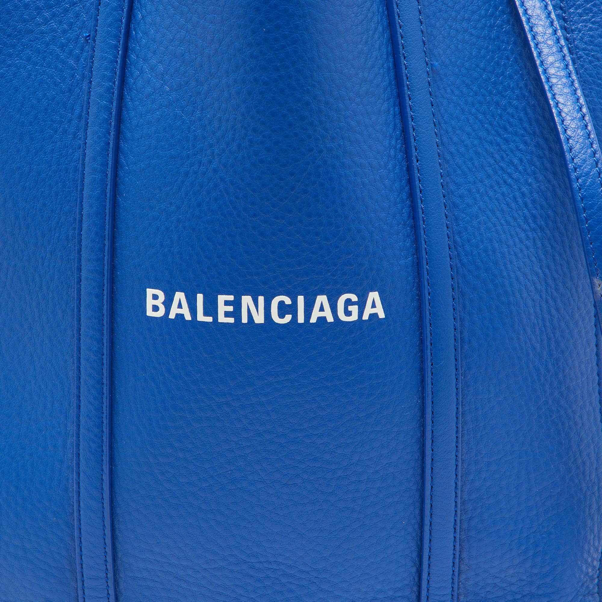 Balenciaga Blue Leather Bazar Shopper Tote