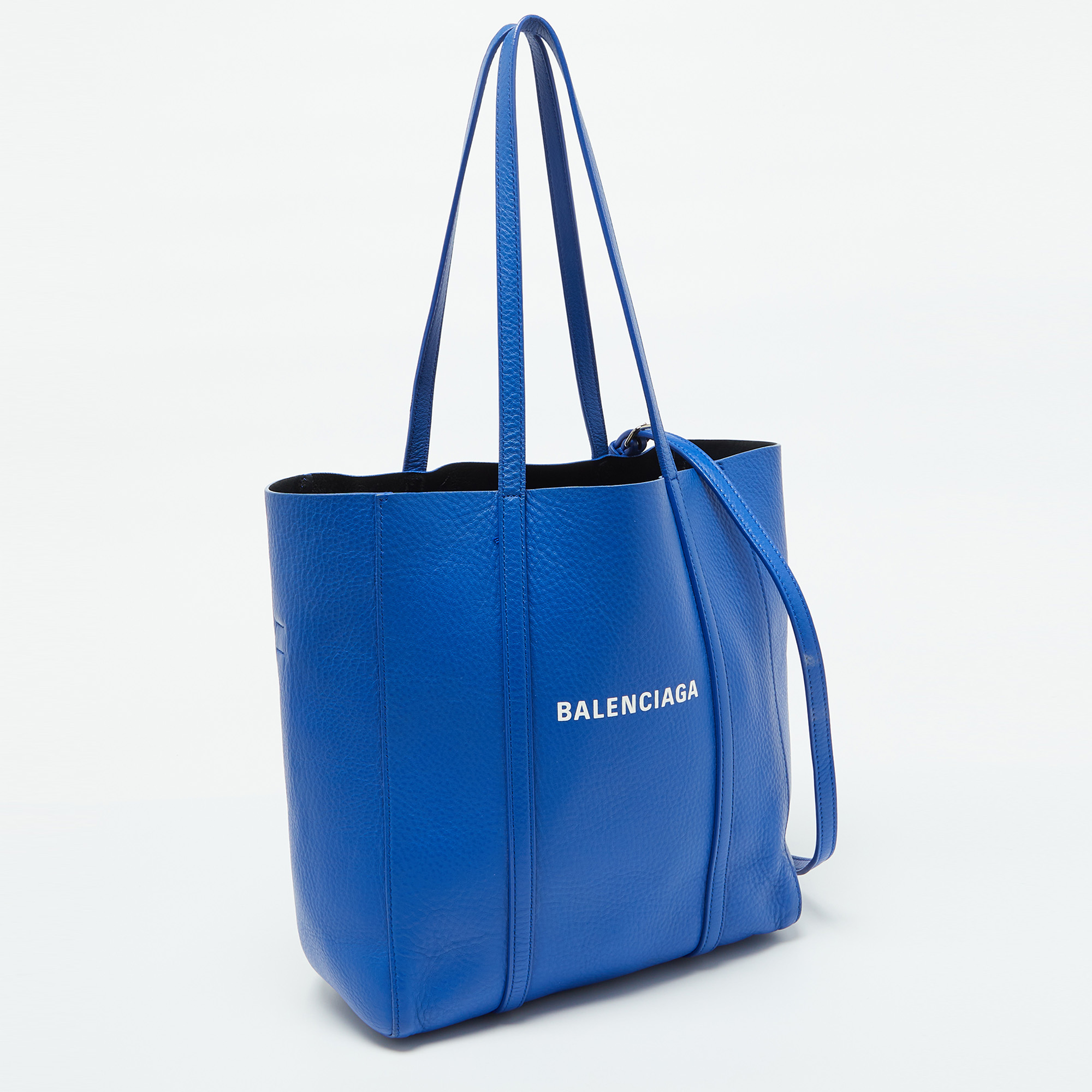 Balenciaga Blue Leather Bazar Shopper Tote