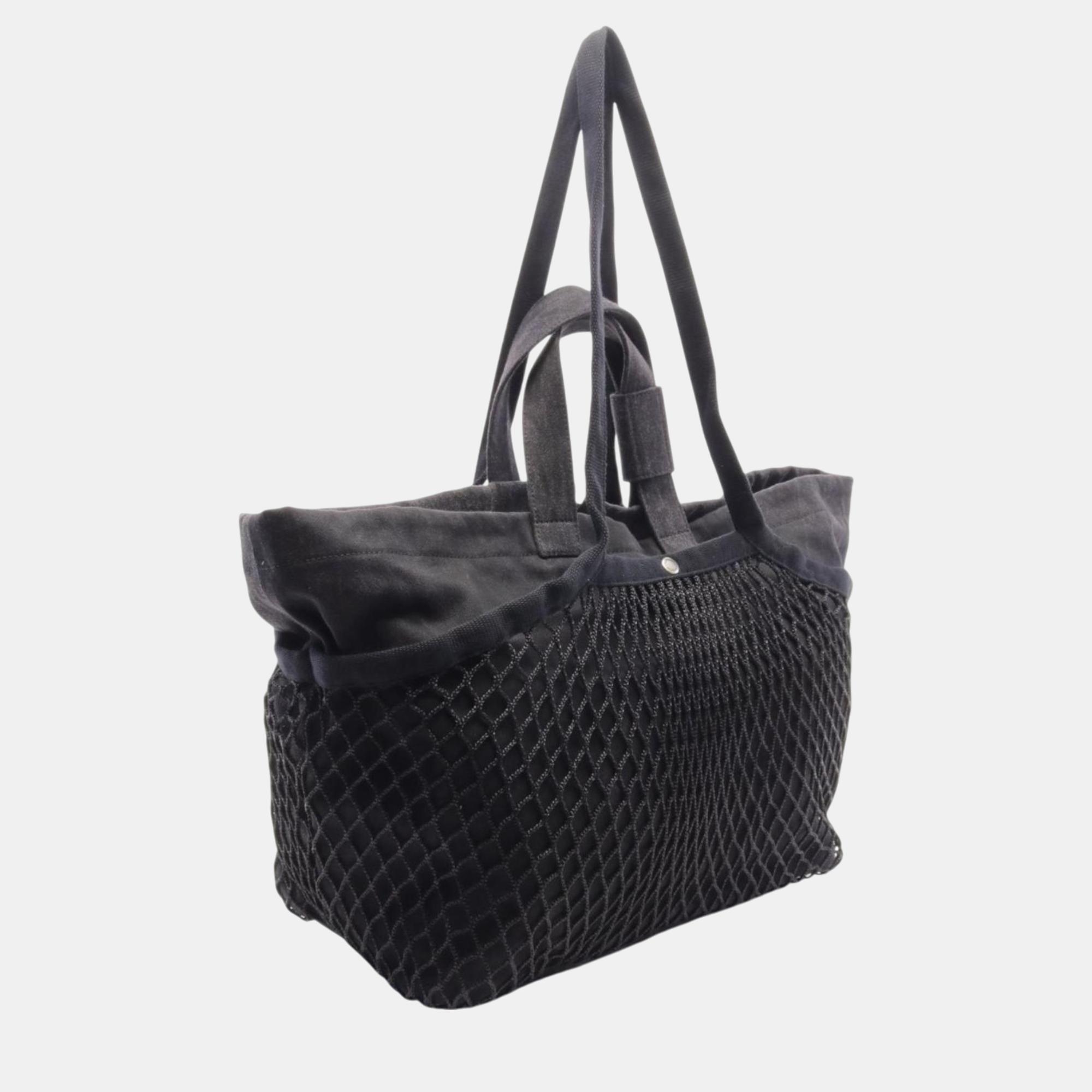 Balenciaga Denim Nylon Black Medium Tote Bag