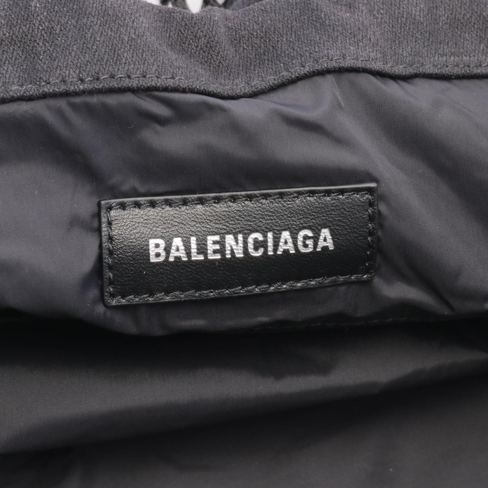 Balenciaga Denim Nylon Black Medium Tote Bag