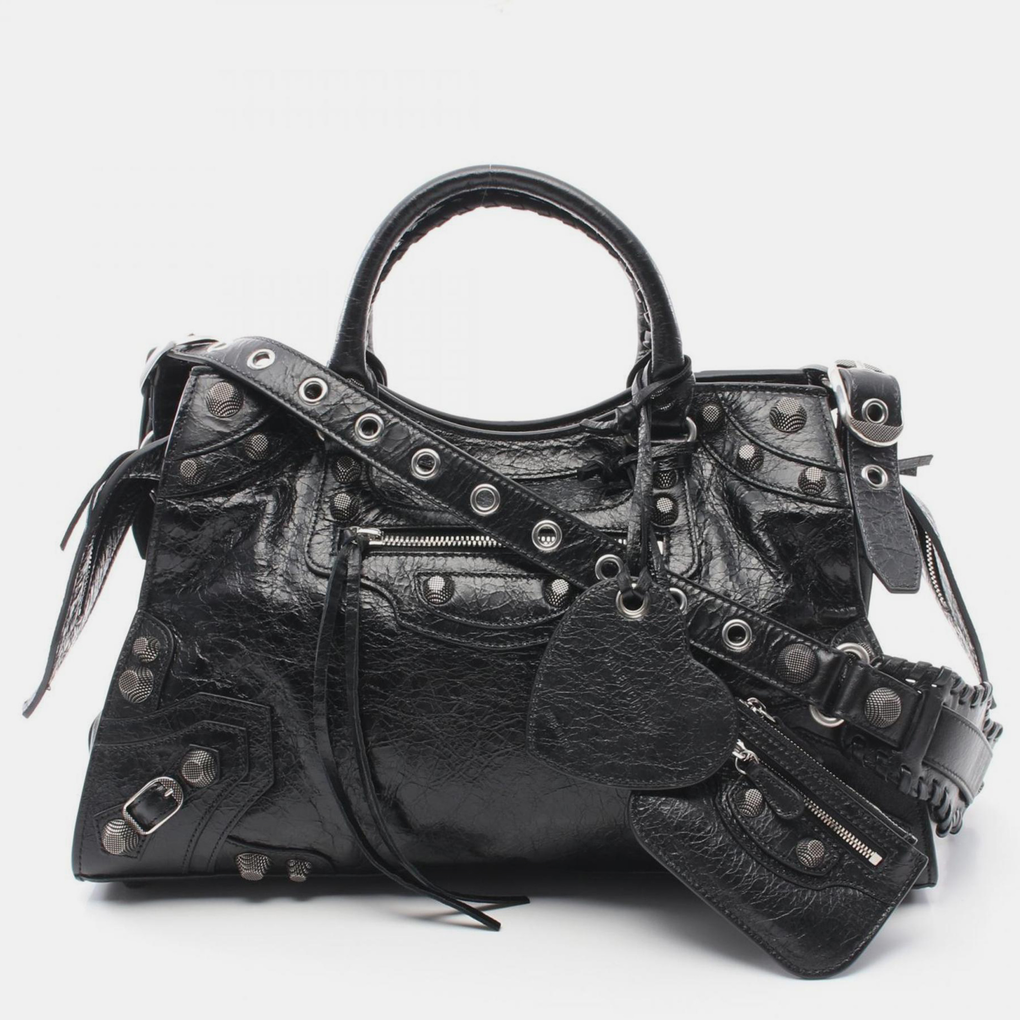 Balenciaga Leather Black NEO CAGOLE CITY Handbag