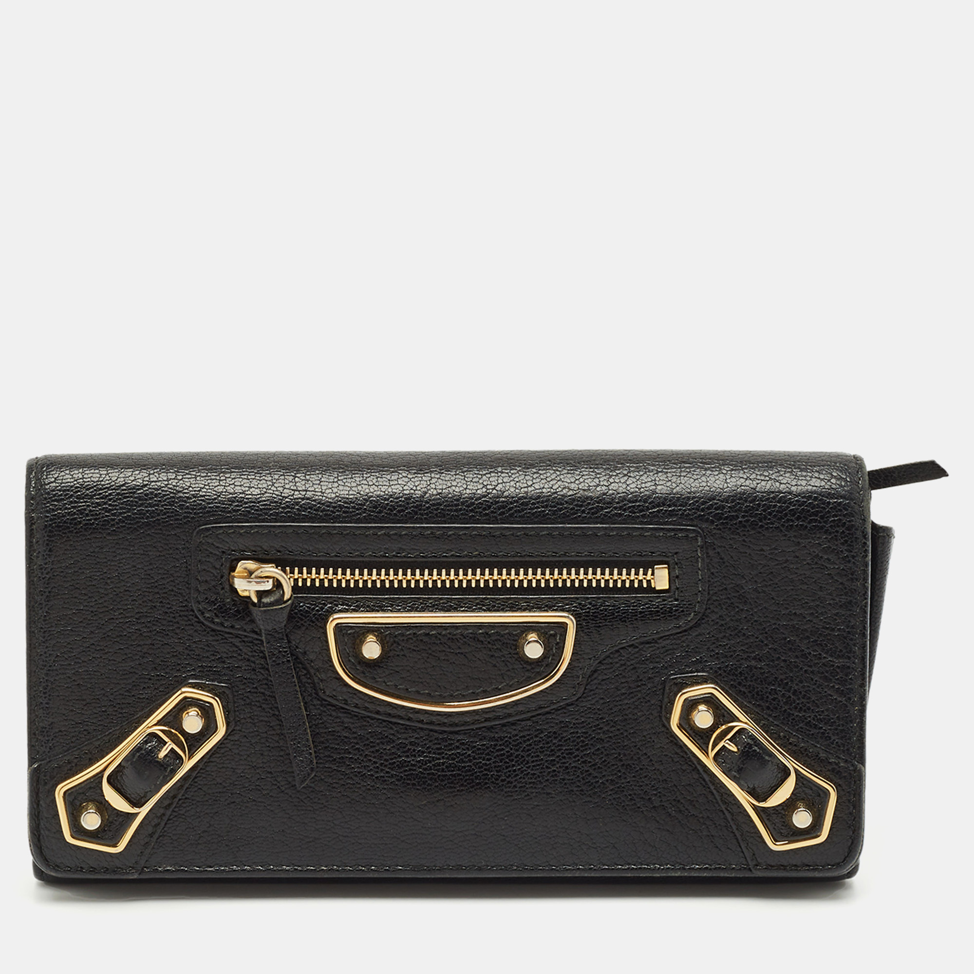 Balenciaga Black Leather Classic Metallic Edge Continental Wallet
Balenciaga Black Leather Classic Metallic Edge Continental Wallet