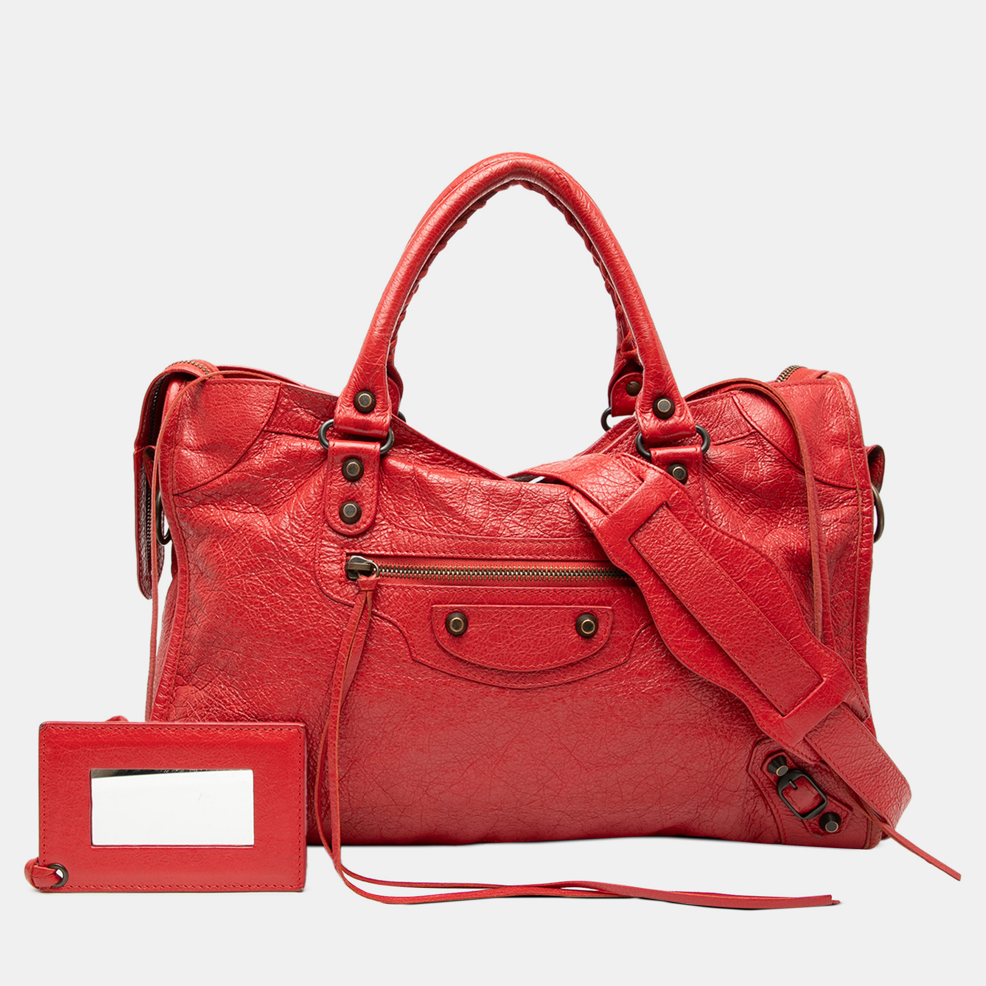 Balenciaga Red Lambskin Motocross Classic City Satchel
Balenciaga Red Lambskin Motocross Classic City Satchel