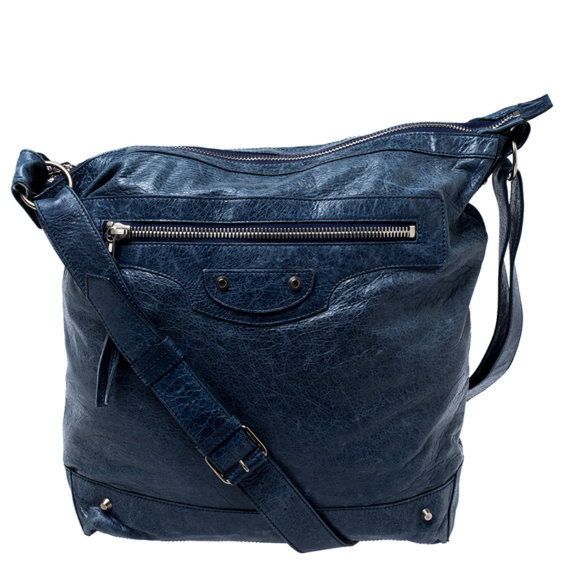 Image of Balenciaga Dark Night Leather RH Classic Day Messenger Bag