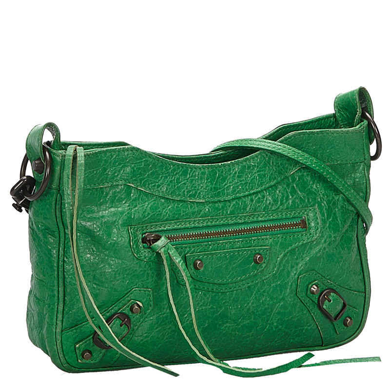 Balenciaga Green Leather Motocross Classic Hip Crossbody Bag - buy at the price of $576.00 in | imall.com