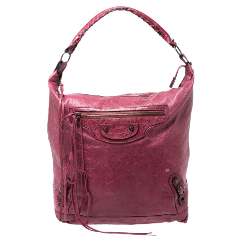 Image of Balenciaga Pourpre Lambskin Leather Day Bag