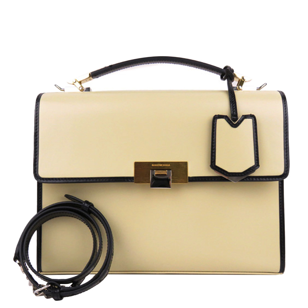 Image of Balenciaga Beige Leather Rudis Vintage Satchel