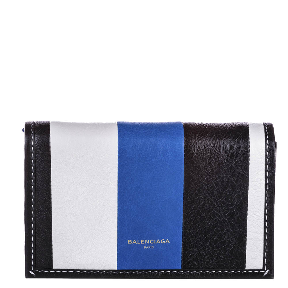 Image of Balenciaga Multicolor Leather Bazar Wallet on Chain Bag