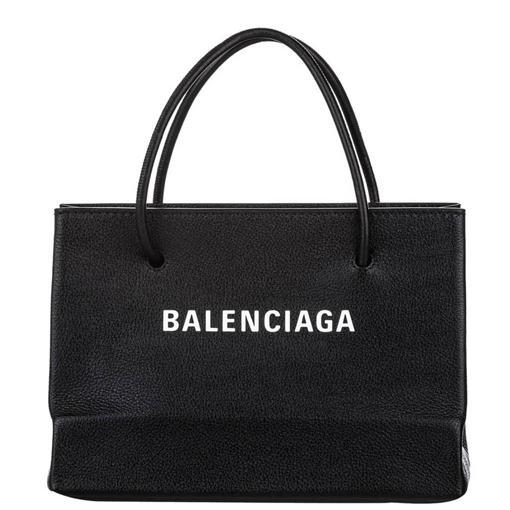Image of Balenciaga Black Leather Shopping S Satchel Bag