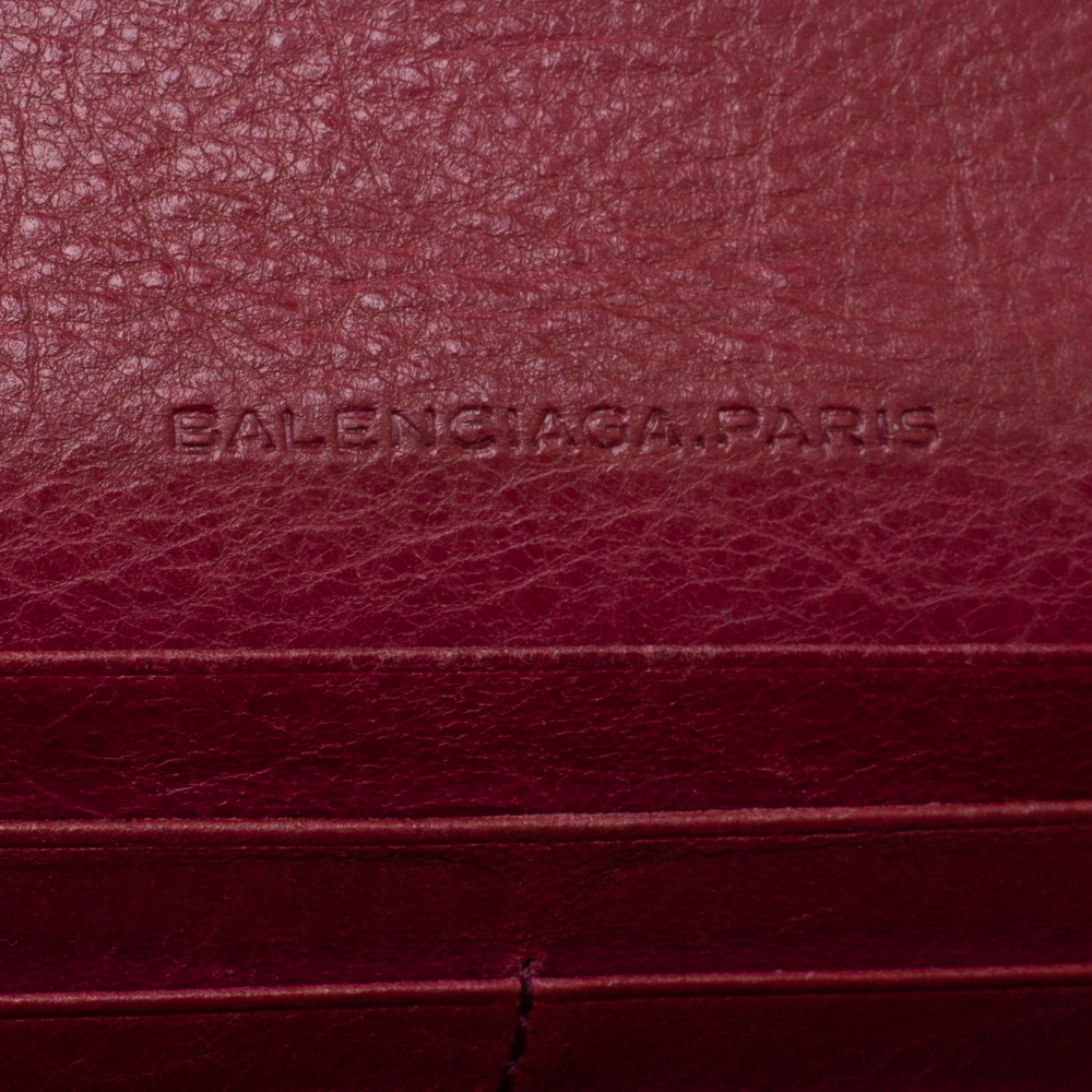Balenciaga Bordeaux Leather City Wallet