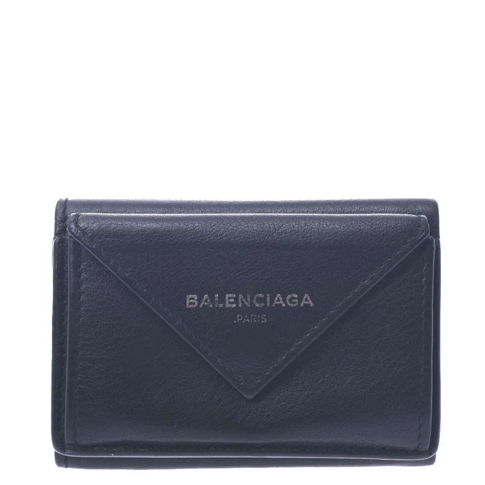 Balenciaga Black Leather Papier Wallet