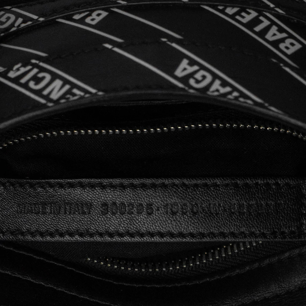 Balenciaga Mini City Shoulder Bag In Black Leather