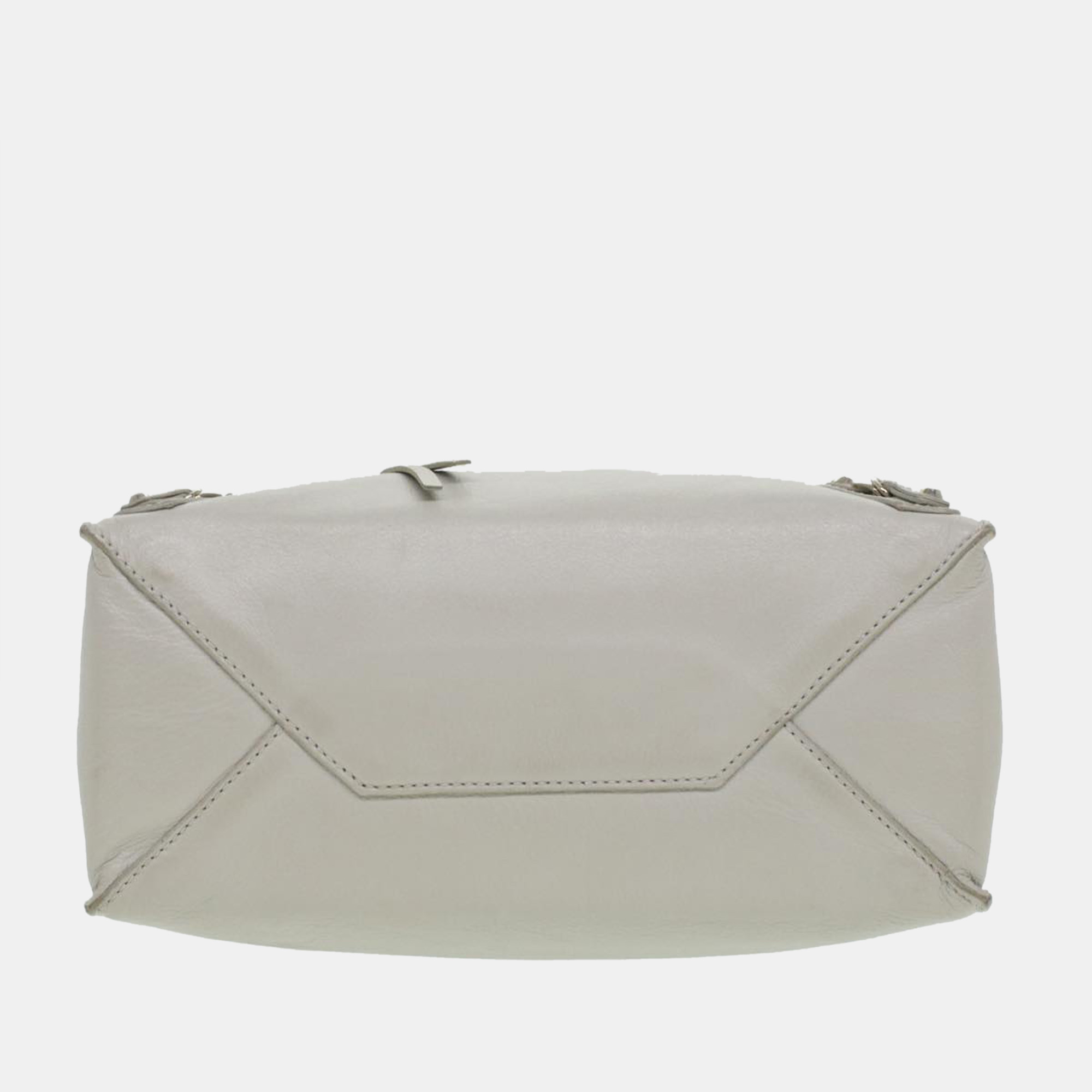 Balenciaga White Leather Mini Papier A4 Tote Bag