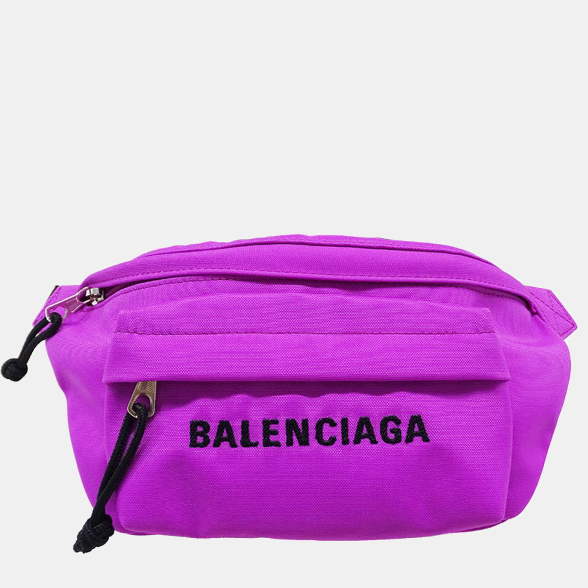 Balenciaga Pink Nylon Wheel Logo Belt Bag