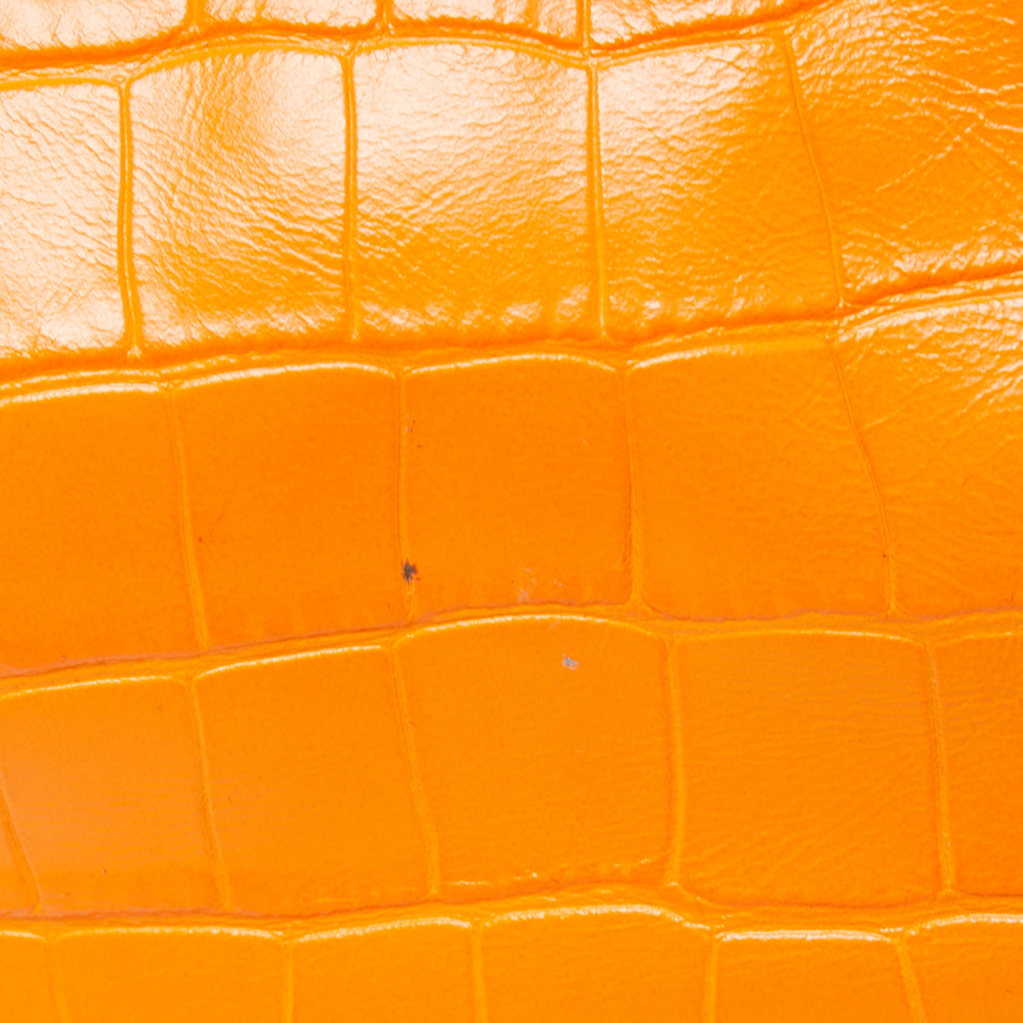 Balenciaga Orange Croc Embossed Leather XS Le Cagole Shoulder Bag