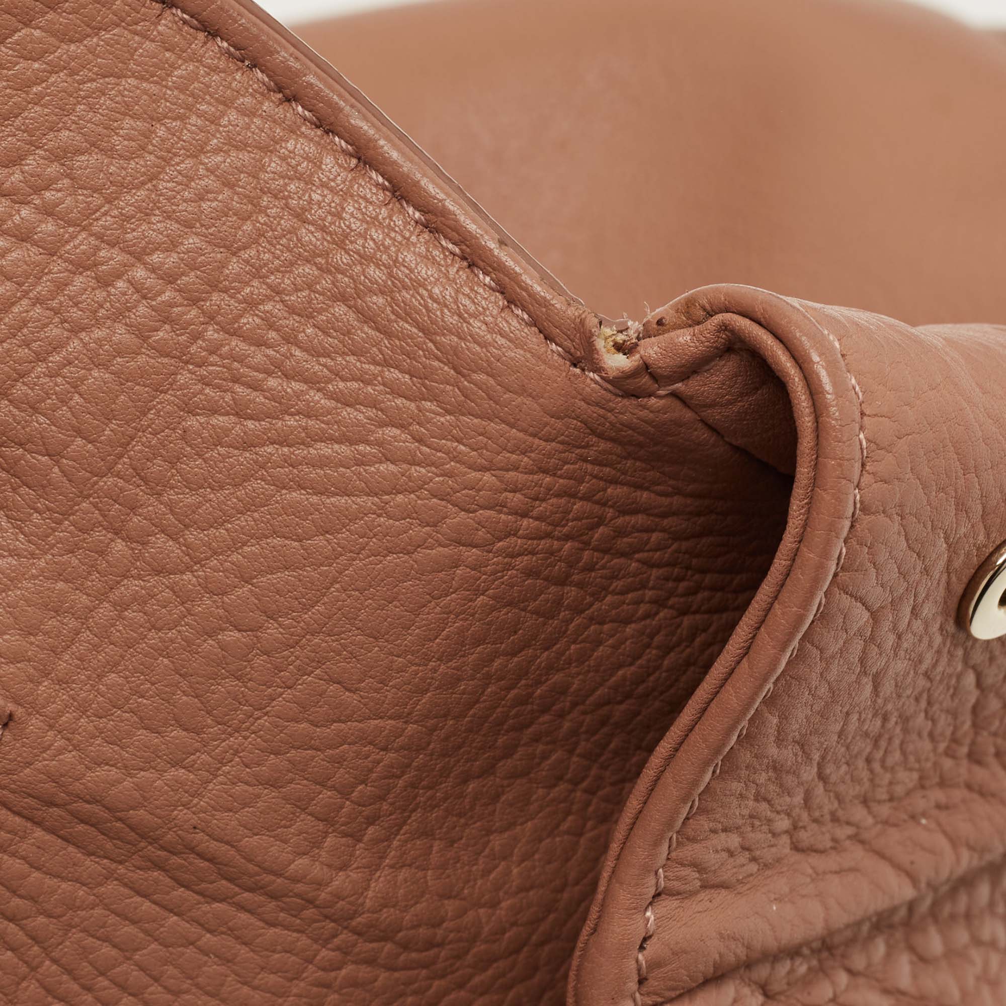 Balenciaga Beige Leather Tube Clasp Top Handle Bag