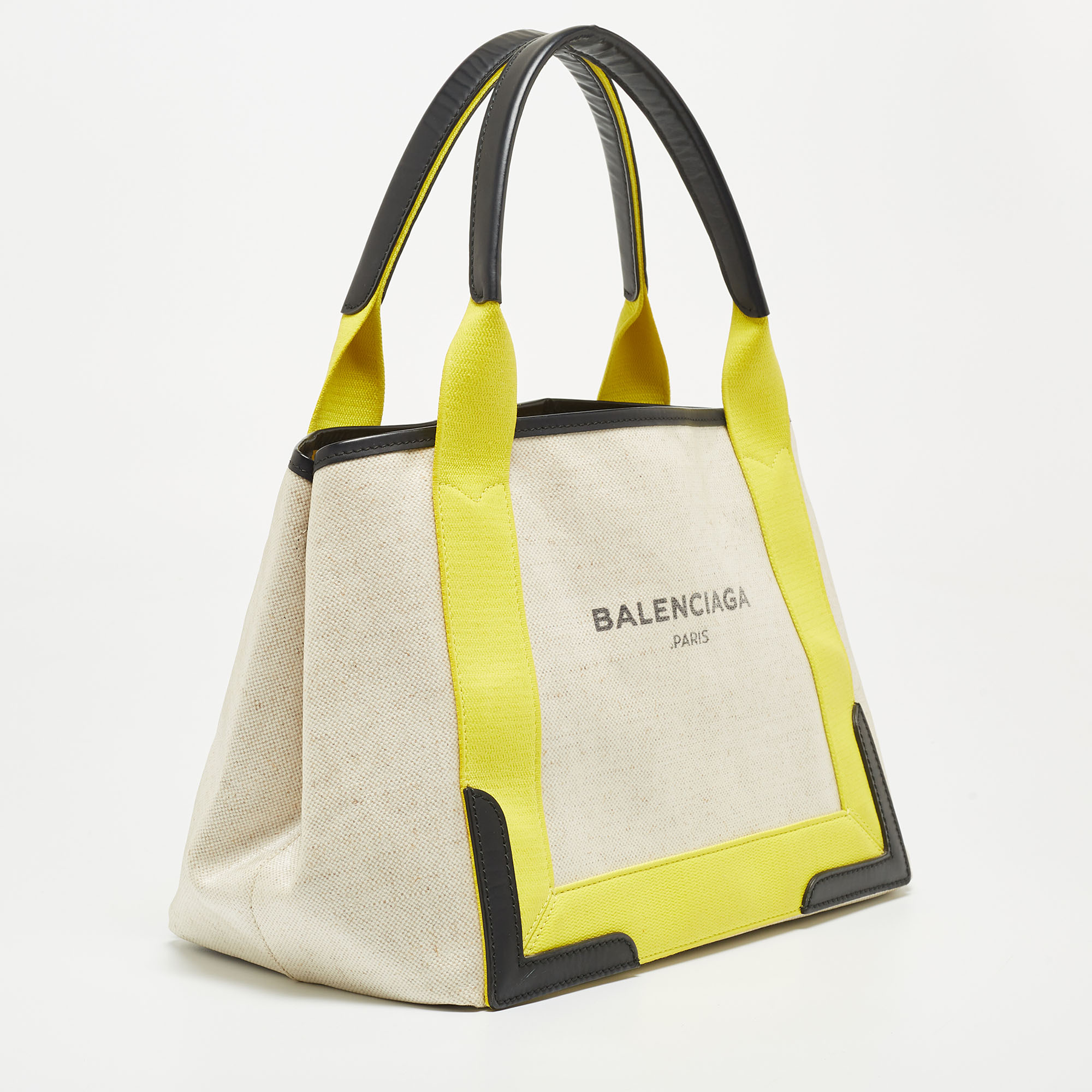 Balenciaga Tricolor Coated Canvas And Leather Small Cabas Tote