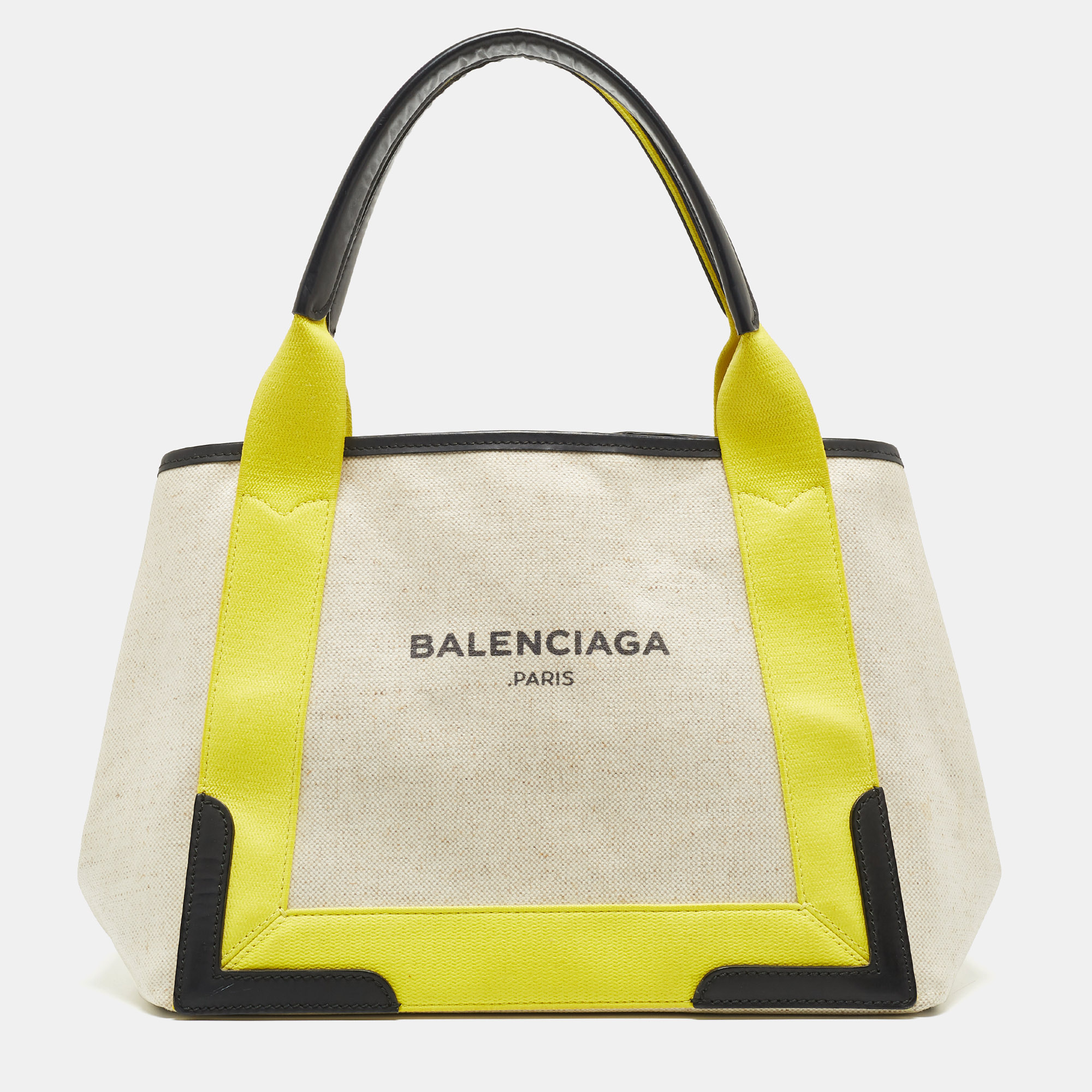 Balenciaga Tricolor Coated Canvas And Leather Small Cabas Tote