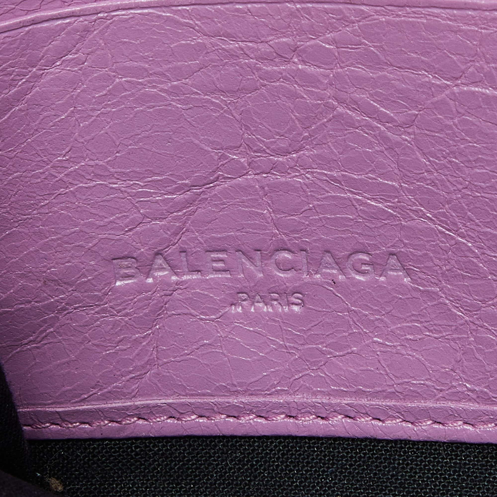 Balenciaga Pink Leather City Zip Around Wallet