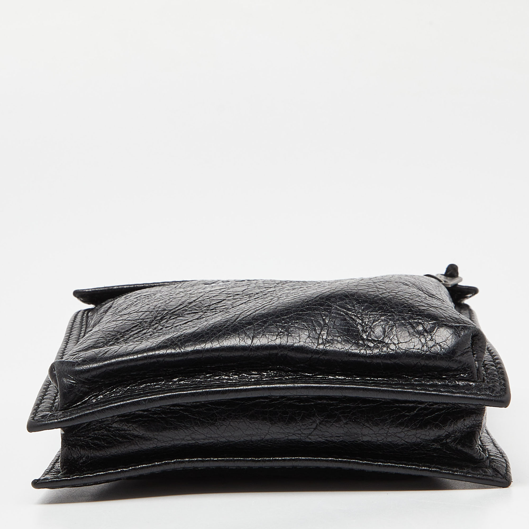 Balenciaga Black Leather Explorer Pouch Crossbody Bag