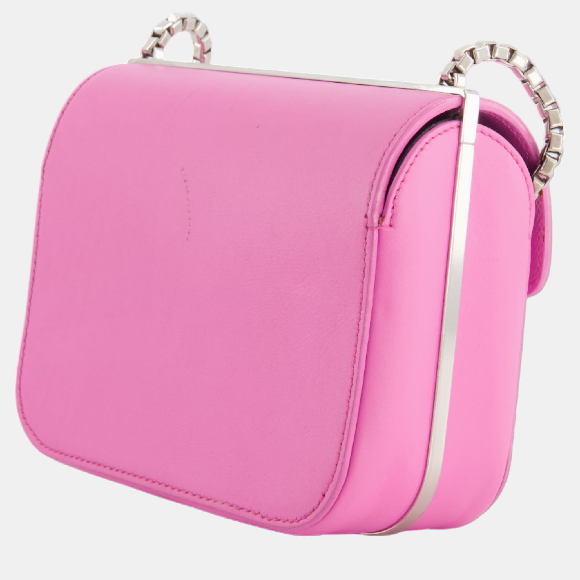 Balenciaga Candy Pink Small Leather Bag With Silver And Gold Hardware