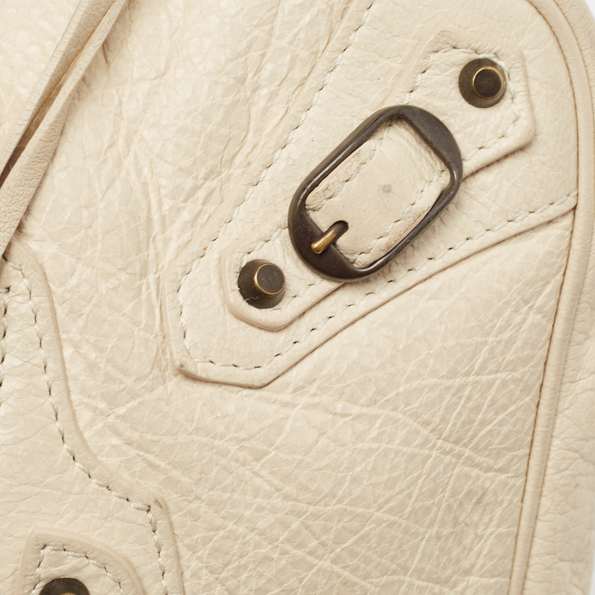 Balenciaga Cream Leather Classic Hip Crossbody Bag
