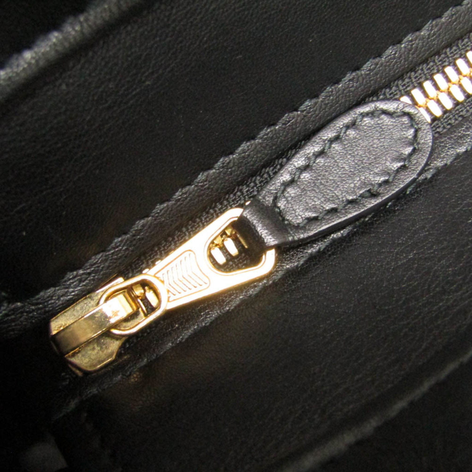 Balenciaga Black Leather Laundry Fringe XS Cabas Tote Bag