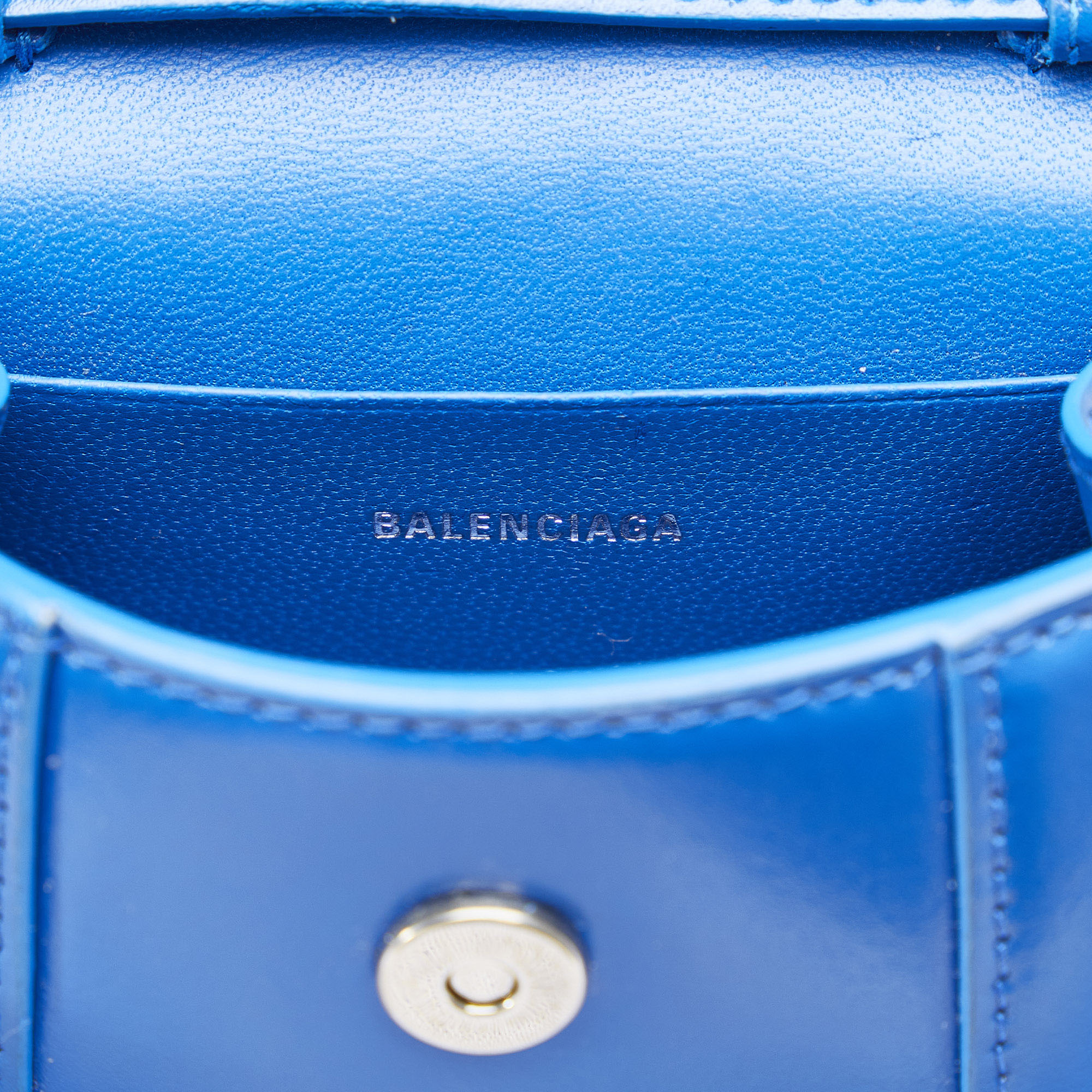 Balenciaga Blue Leather Mini Hourglass