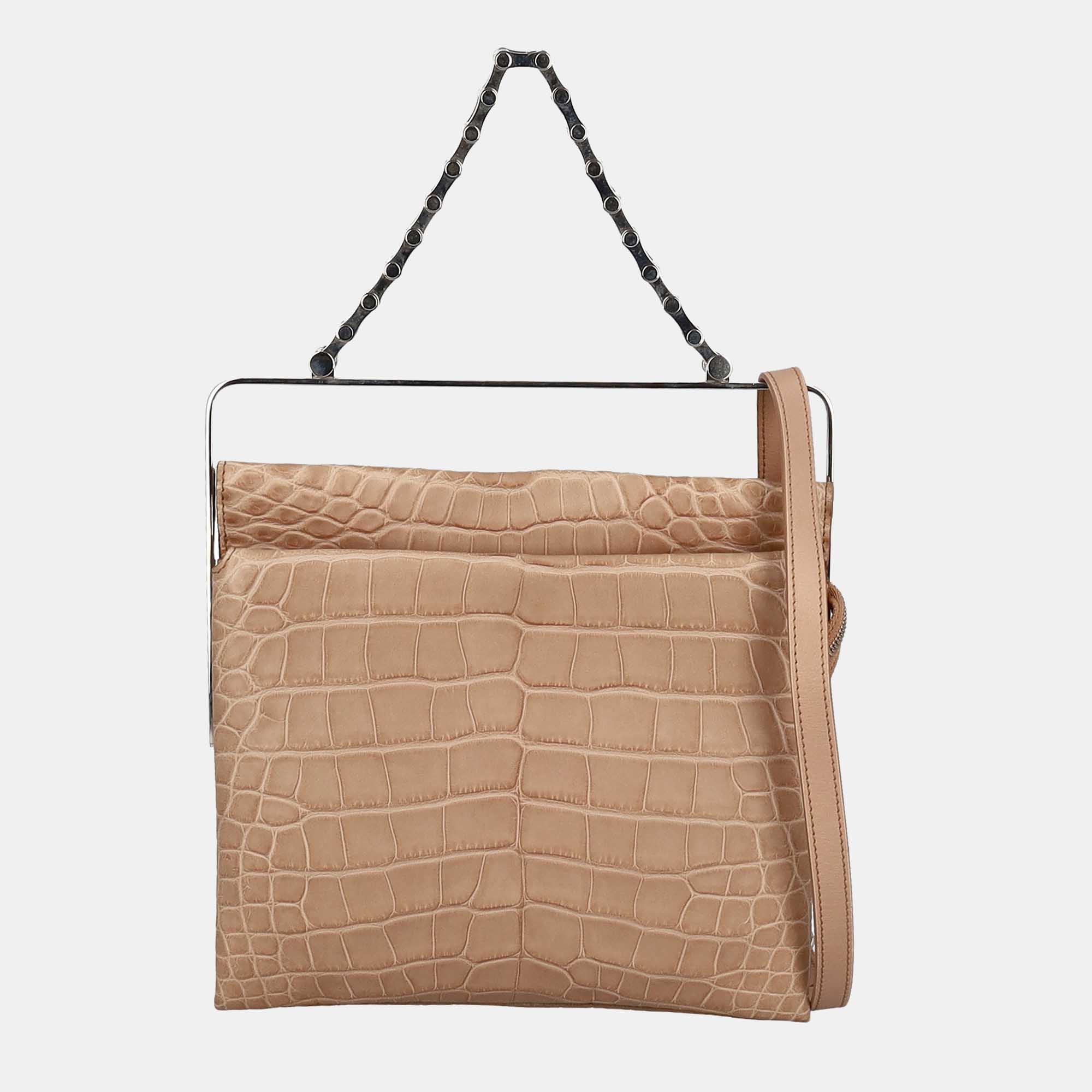 Balenciaga  Women's Leather Handbag - Beige - One Size