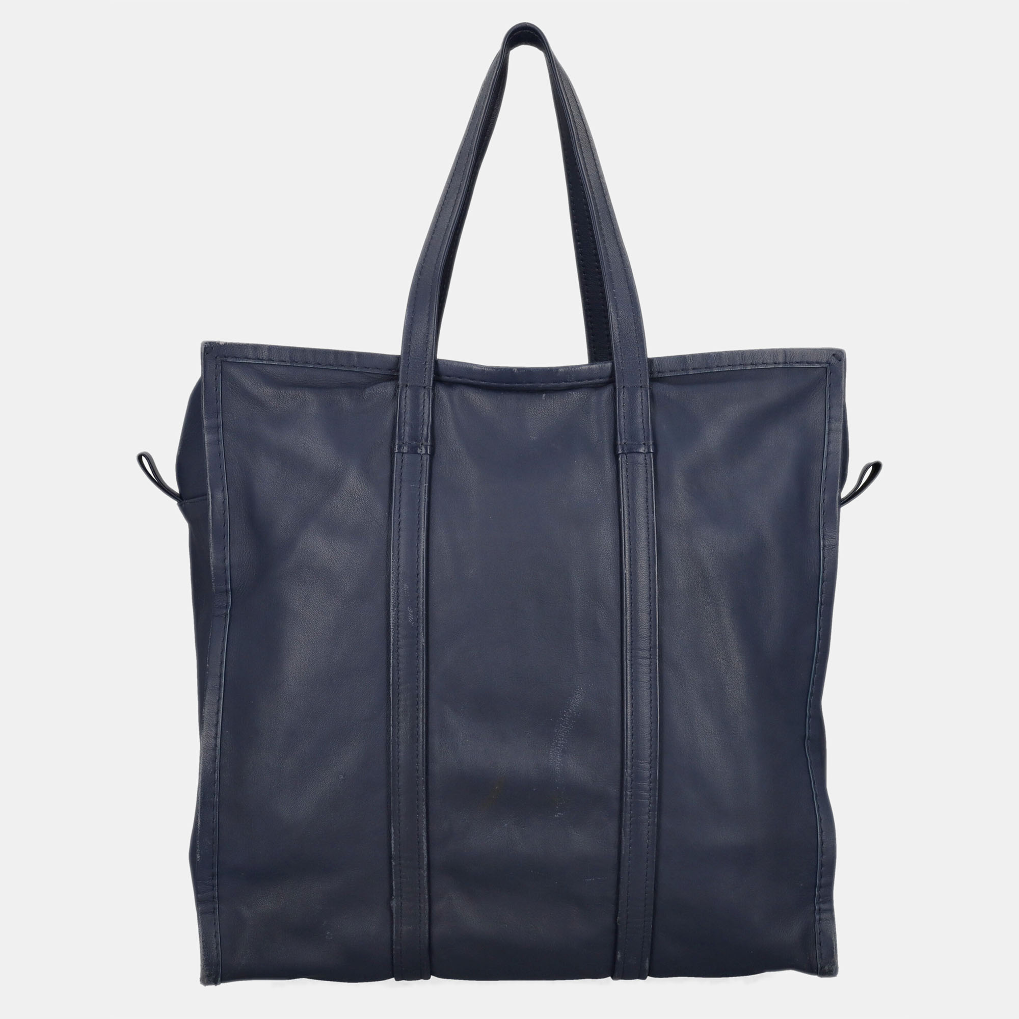 Balenciaga Bazaar -  Women's Leather Tote Bag - Navy - One Size