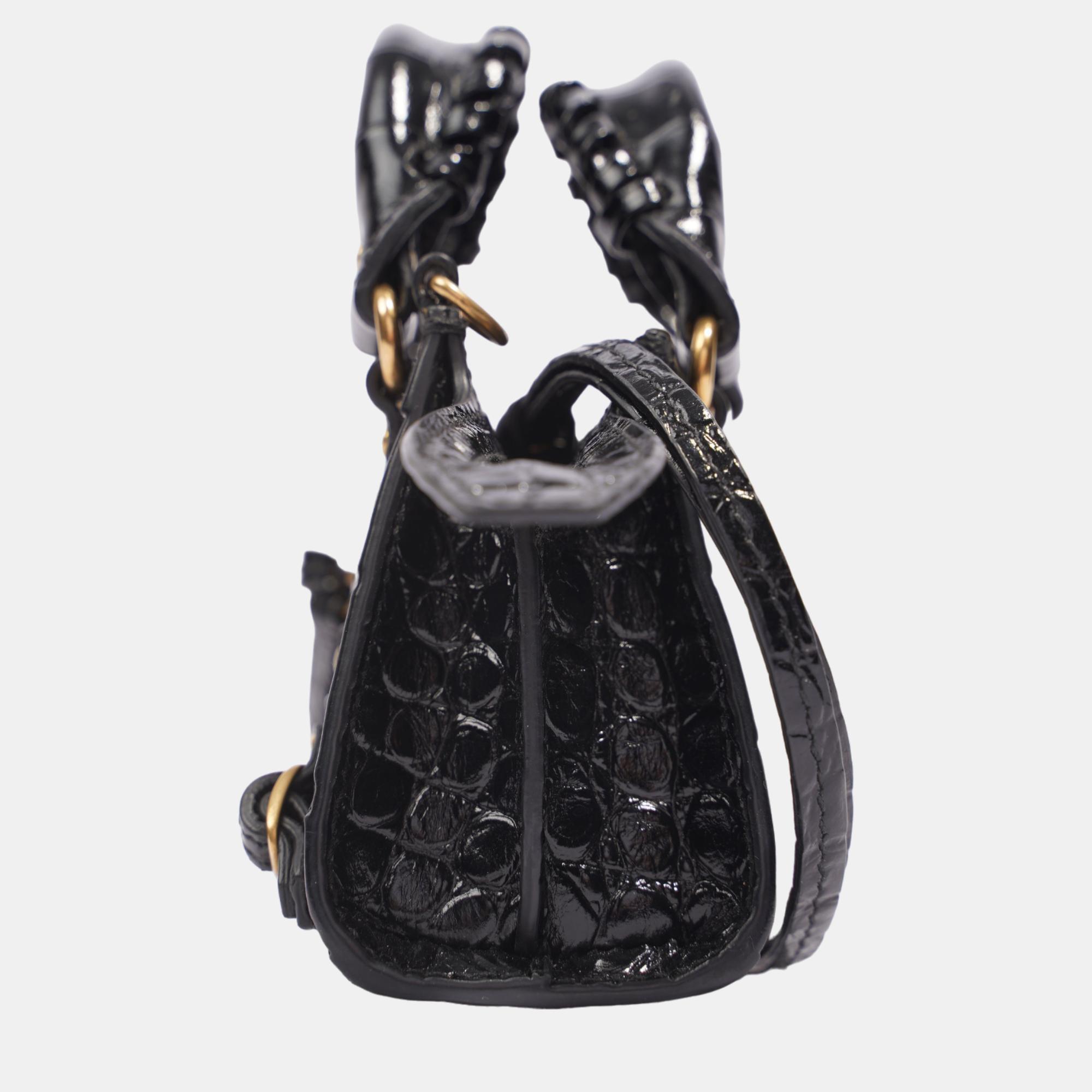 Balenciaga Neo City Bag Black Patent Mini