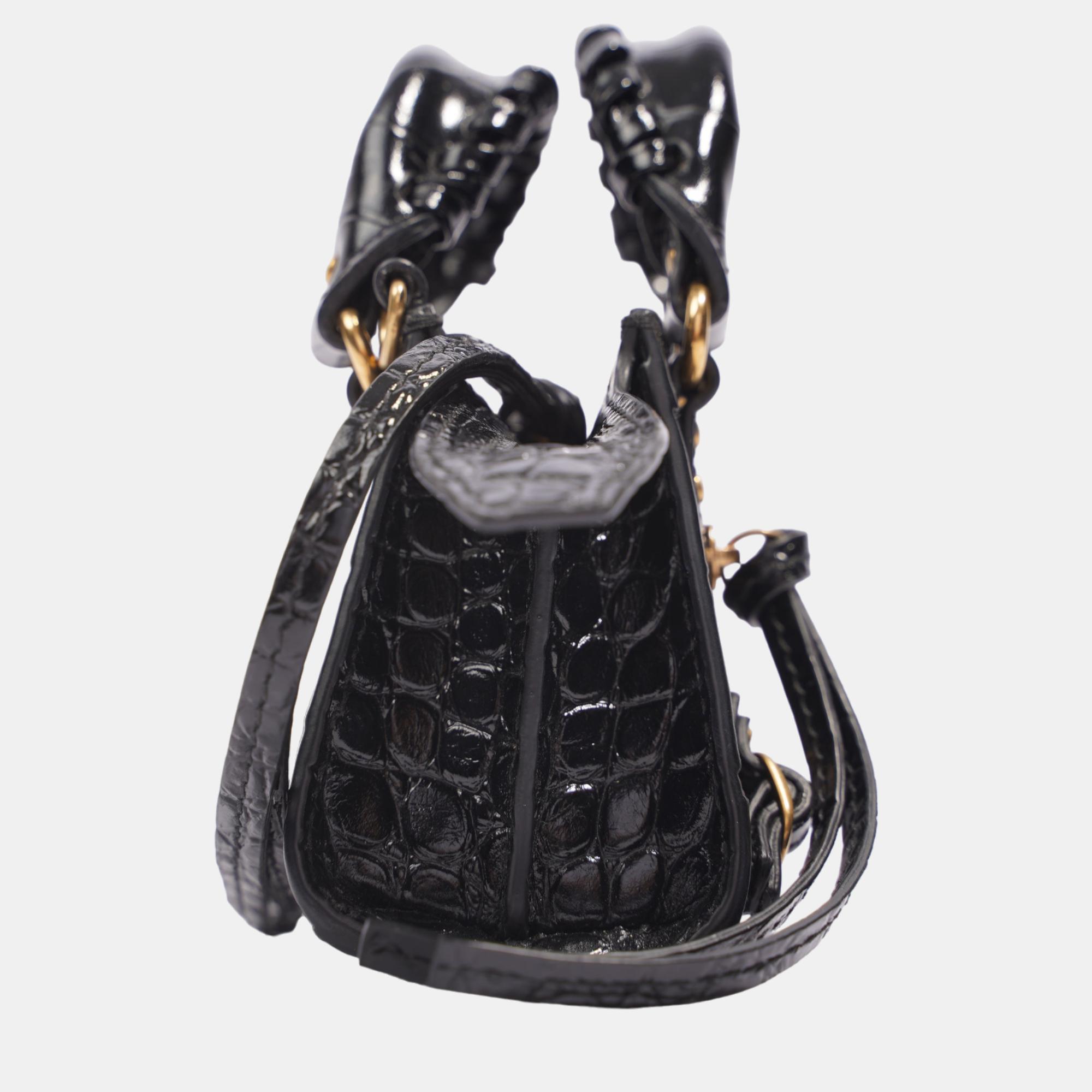 Balenciaga Neo City Bag Black Patent Mini