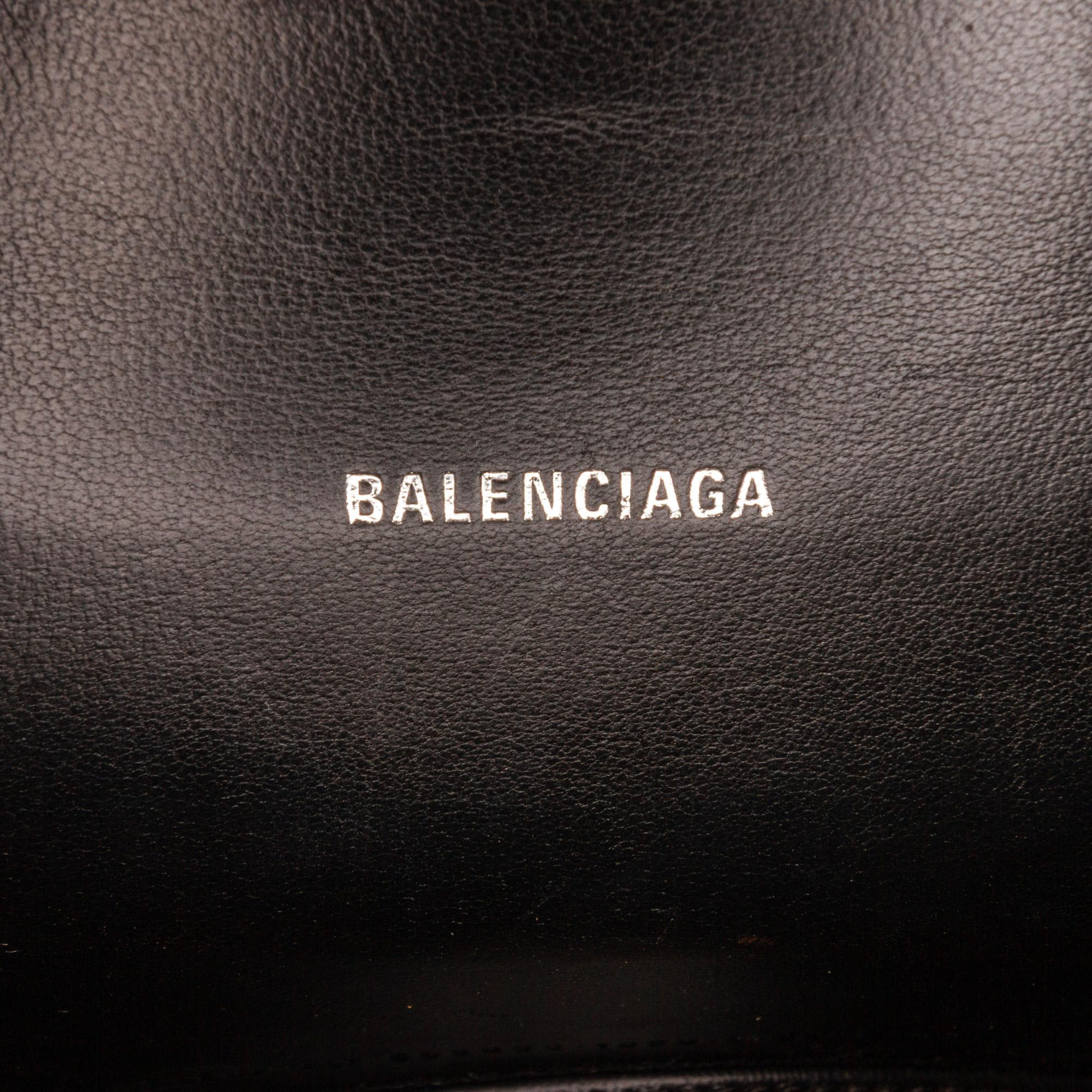 Balenciaga Black XS Hourglass Graffiti Satchel